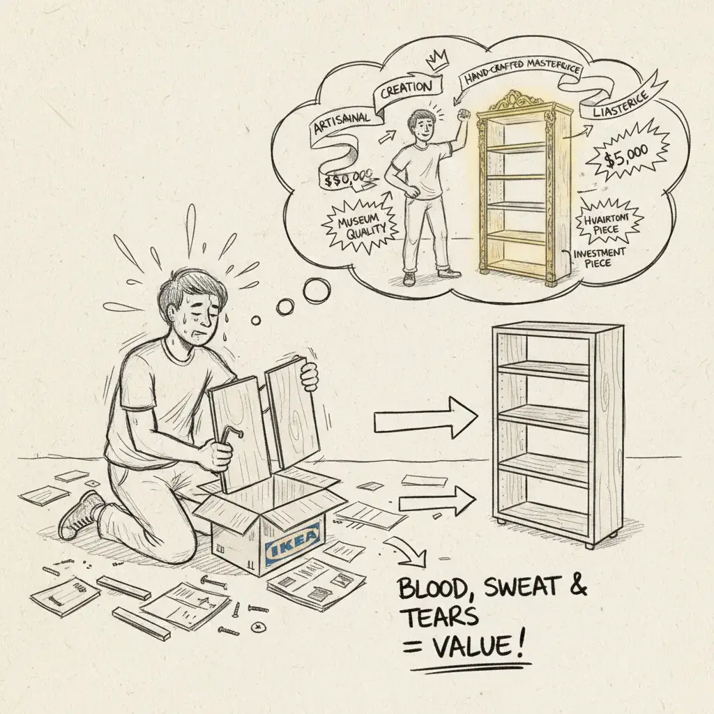 Когнитивные искажения - Эффект ИКЕА: усилия, затраченные на создание продукта, делают его более ценным в нашем восприятии, чем его объективная стоимость